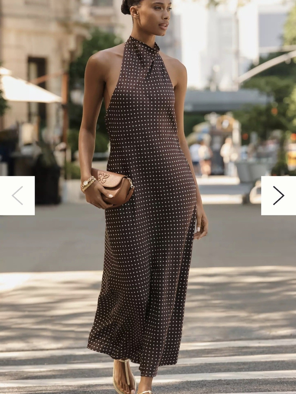 Maeve Jamie Satin Halter Midi Dress S $168